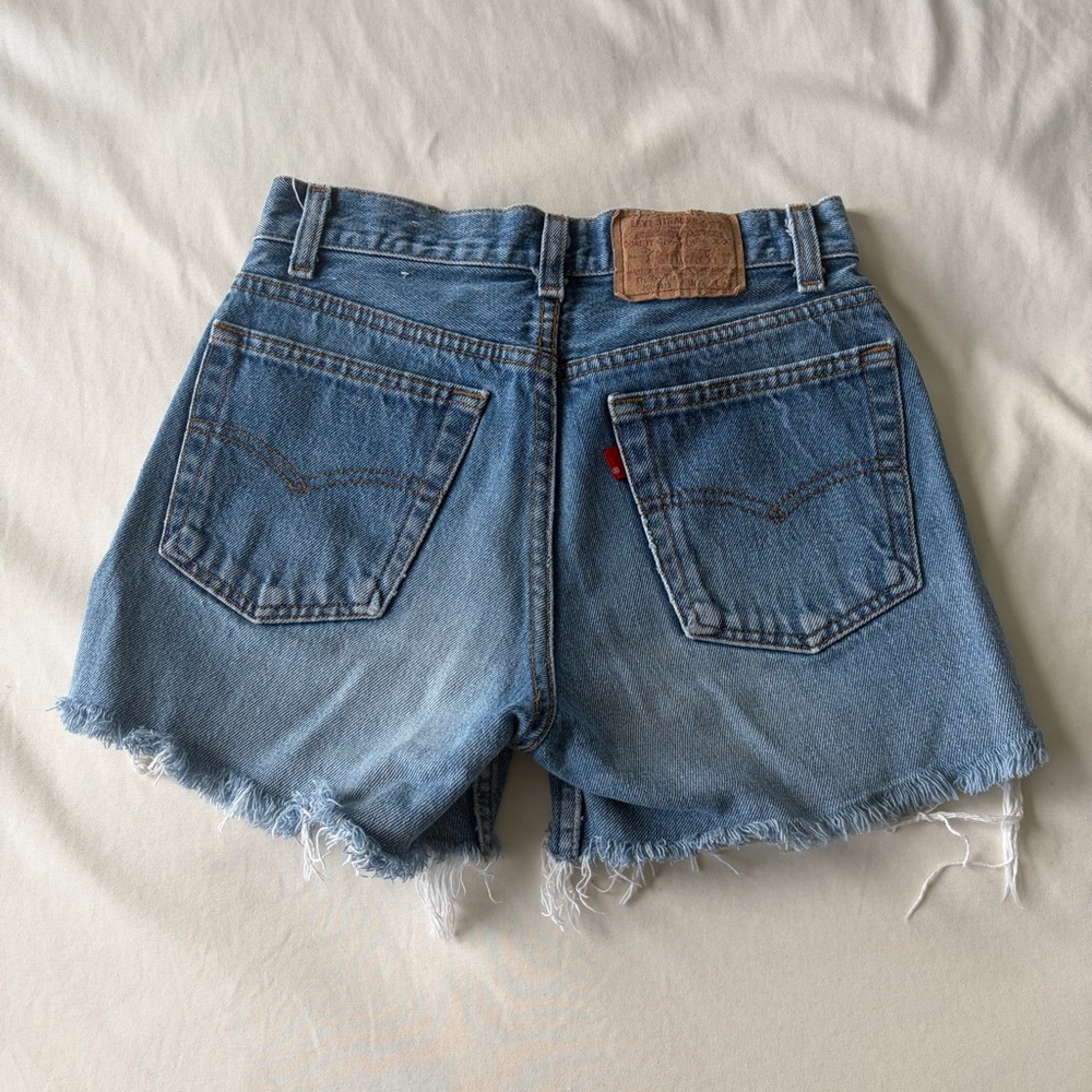 Levi's Light Blue Distressed Denim Cutoff Shorts